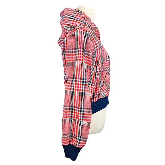 Vintage Cropped Plaid Hooded Lightweight Jacket - Picture 8 of 16